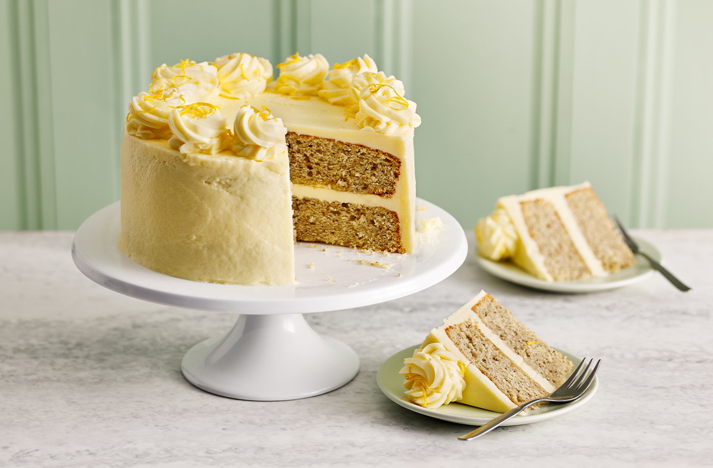 Earl Grey and lemon meringue cake