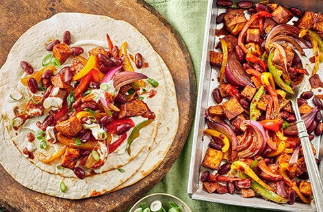 Image of "Sweet potato fajita traybake"