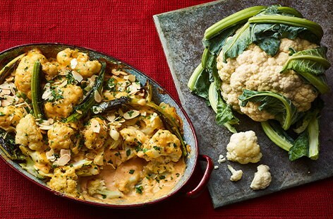 Image of "Cauliflower cheese with almond and parsley crumb"