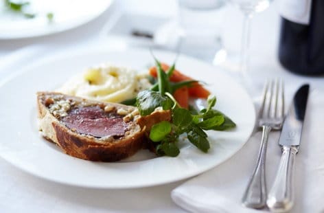 Beef wellington with Stilton
