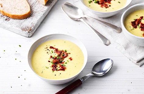 Image of "Leek, potato and rosemary soup"