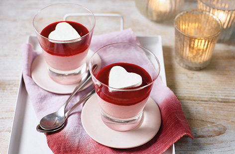 Image of "Vegan raspberry mousse with coconut hearts"