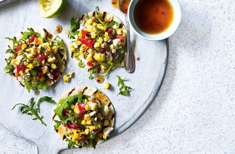 Image of "Crab and sweetcorn tostadas"