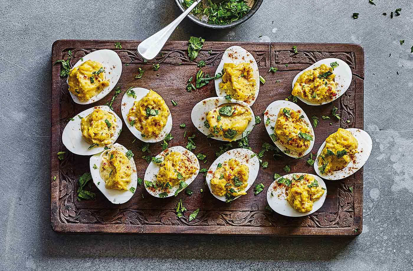 Indian-spiced devilled eggs