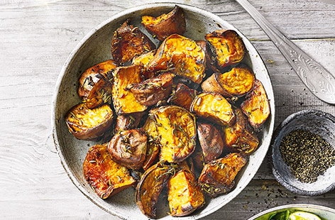 Image of "Roast sweet potatoes with rosemary and lemon"