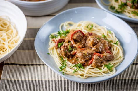 Image of "Geoffrey Smeddle's goulash and spaghetti"