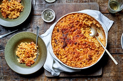 Image of "Macaroni cheese chorizo bake"