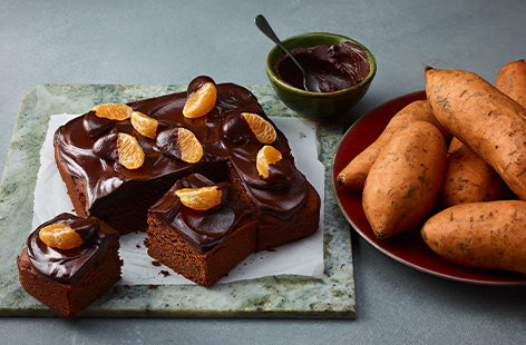 Image of "Spiced sweet potato chocolate fudge cake"