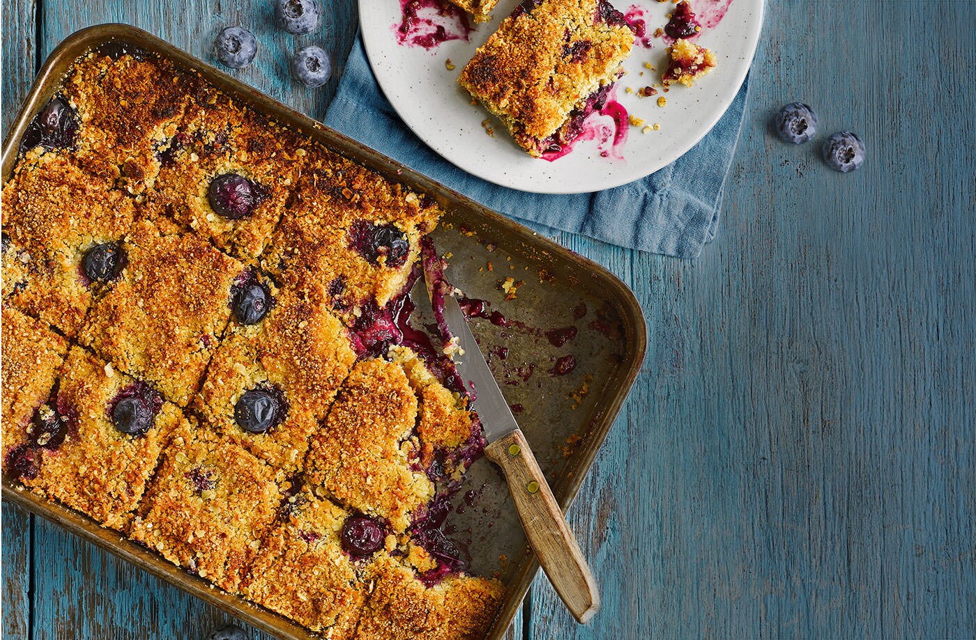 Blueberry crumble squares
