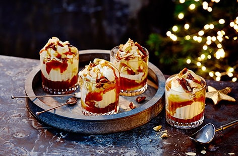 Image of "Sherry-caramel ice cream sundae "