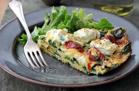 Image of "Italian frittata with spinach, pasta and ricotta"