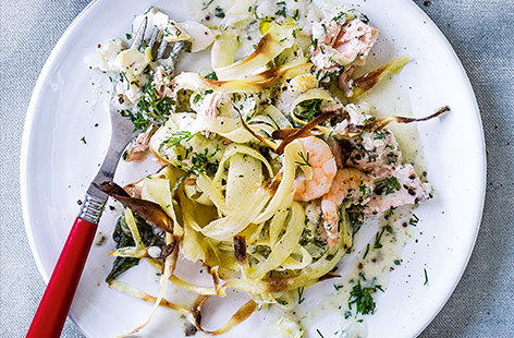 Image of "Creamy fish pie with parsnip crisp topping"