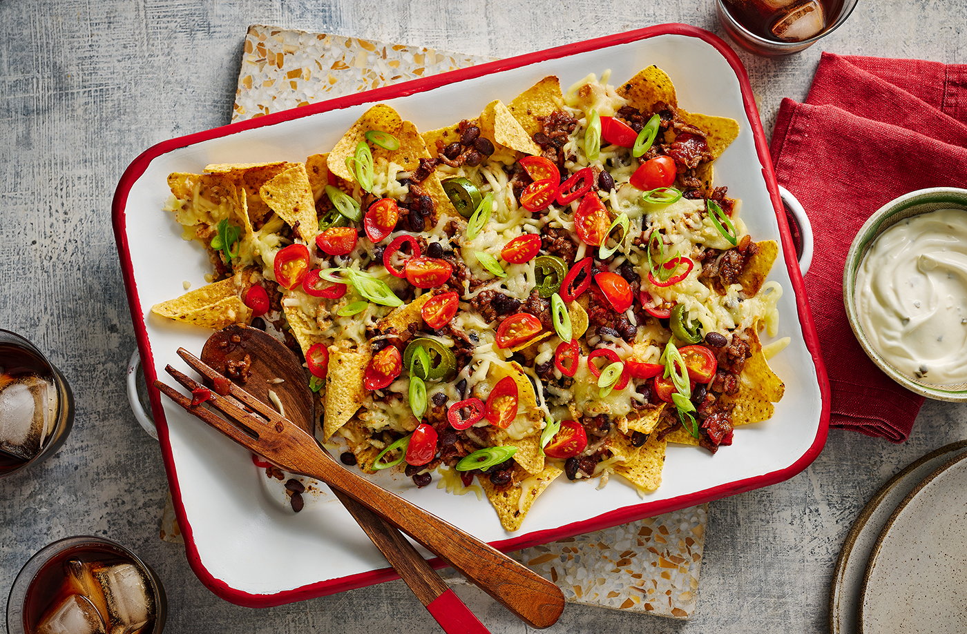 Taco beef nachos