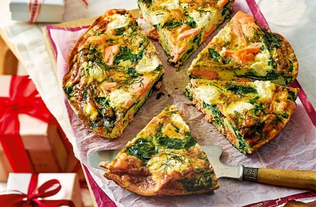 Salmon and cream cheese frittata