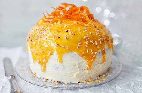 Image of "Panettone layer cake with orange buttercream and orange caramel"