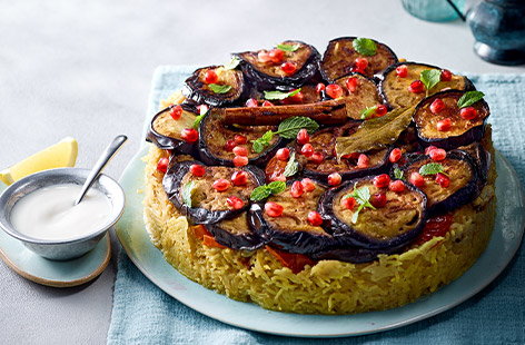Image of "Middle Eastern rice 'cake' (Maqluba)"