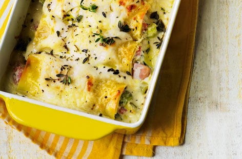 Image of "Creamy ham and leek cannelloni"
