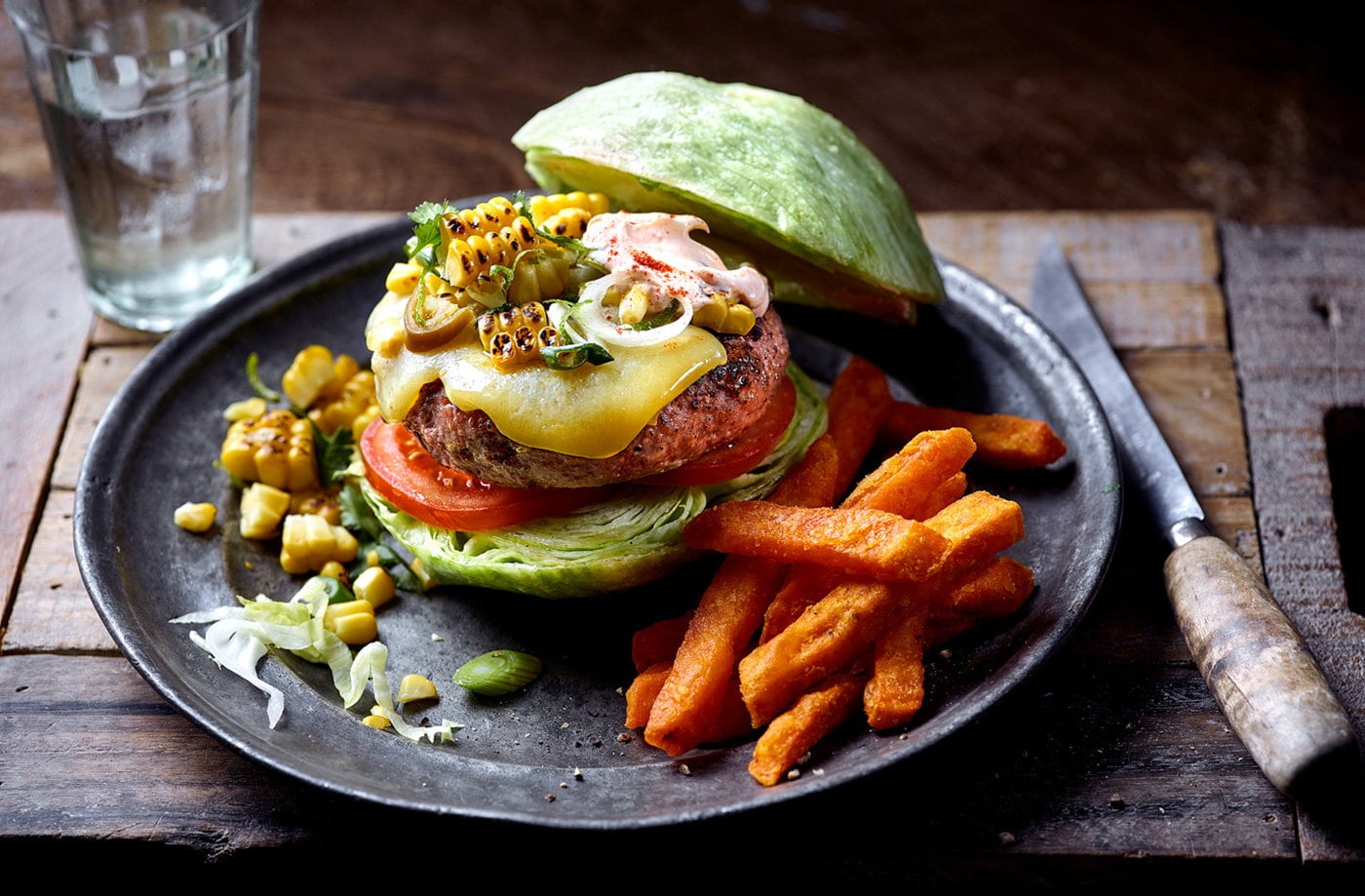 Lettuce wrap burger