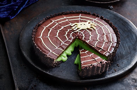 Image of "Vanessa’s ‘not so scary’ chocolate slime tart"