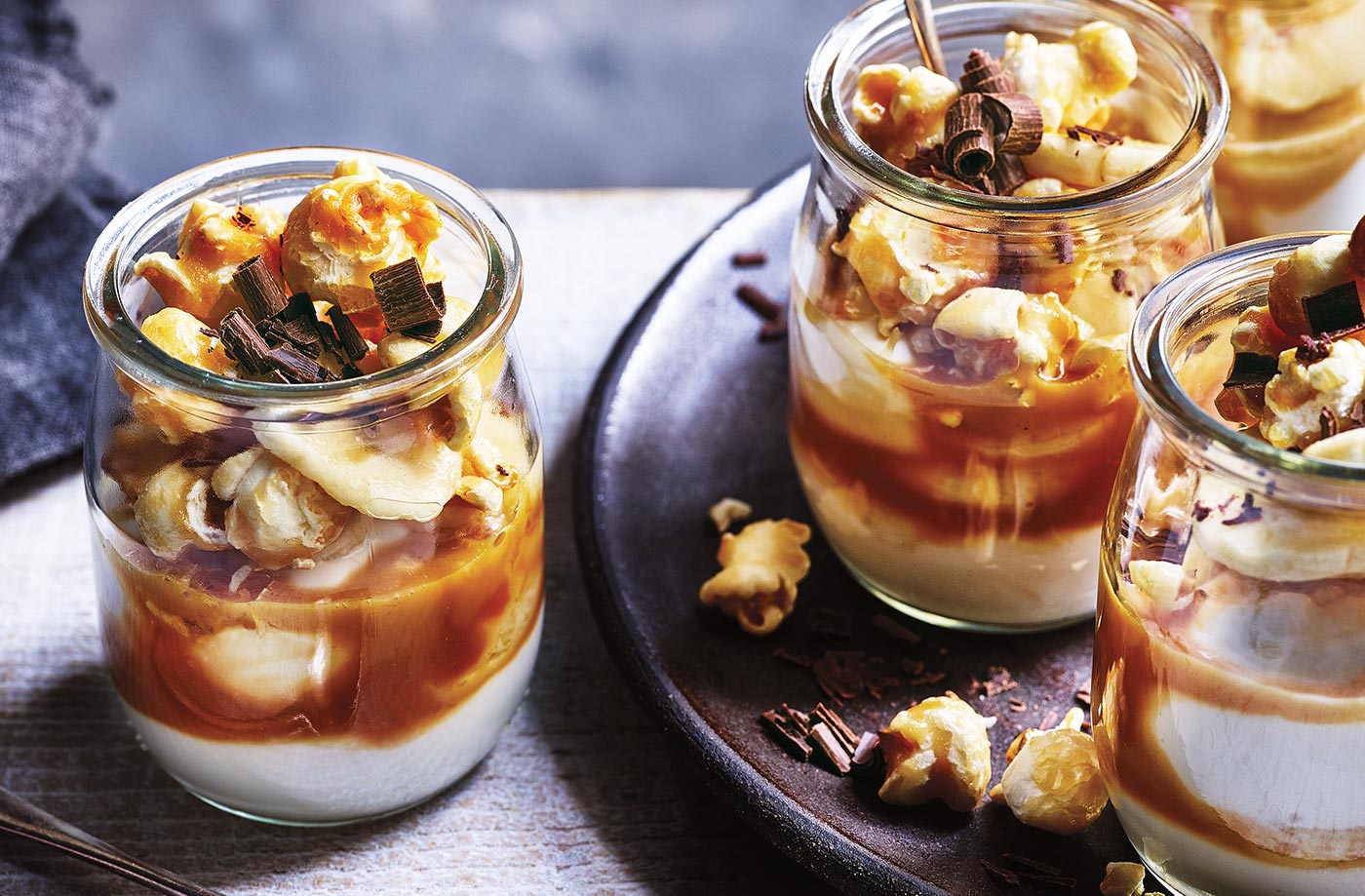 Banoffee yogurt pots