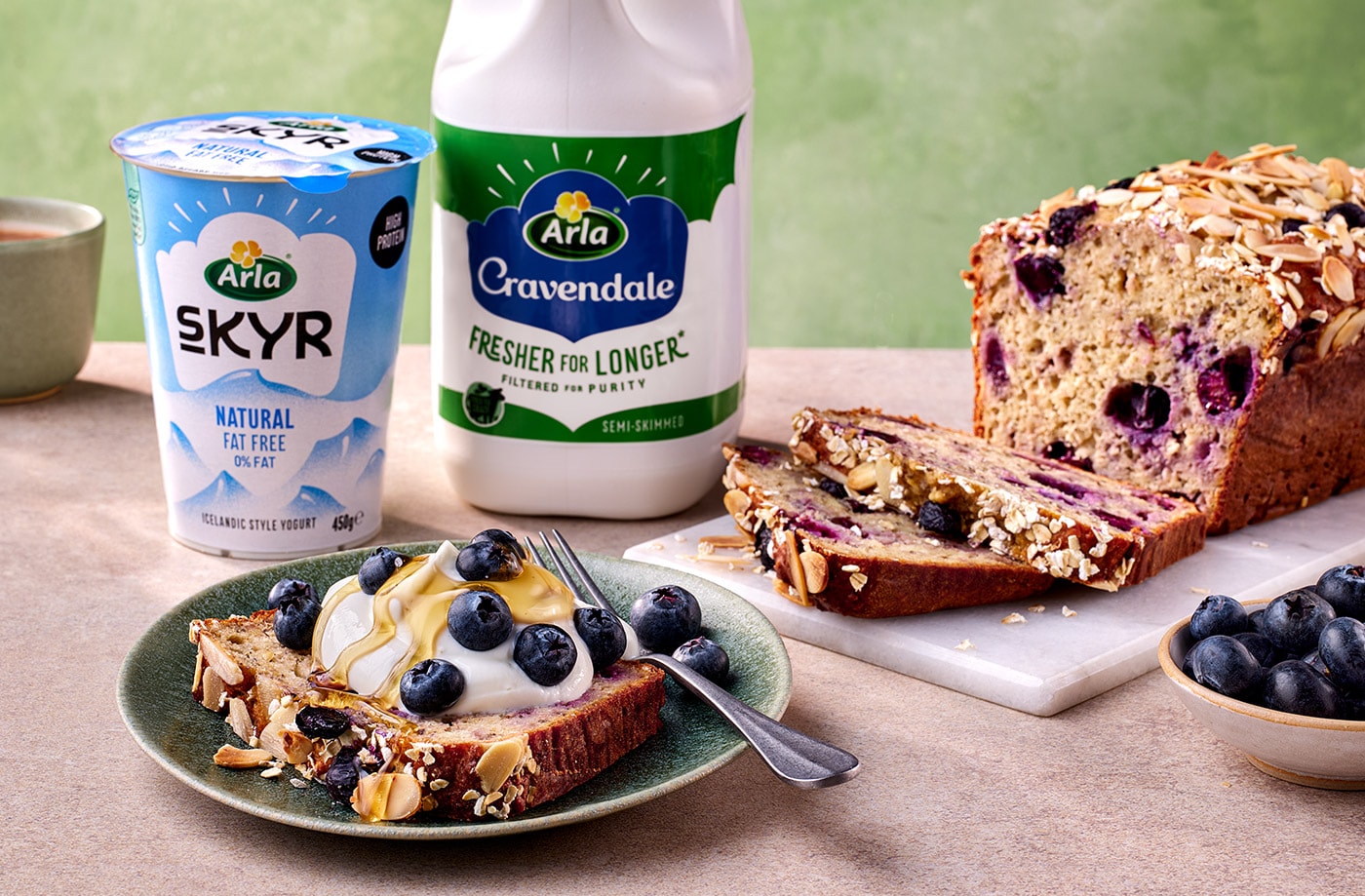 Blueberry skyr breakfast loaf