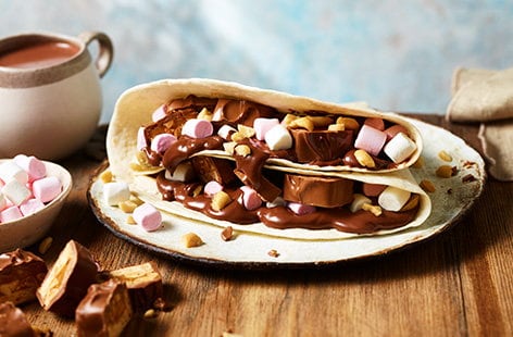 Image of "‘Snickers’ quesadilla-style toastie"