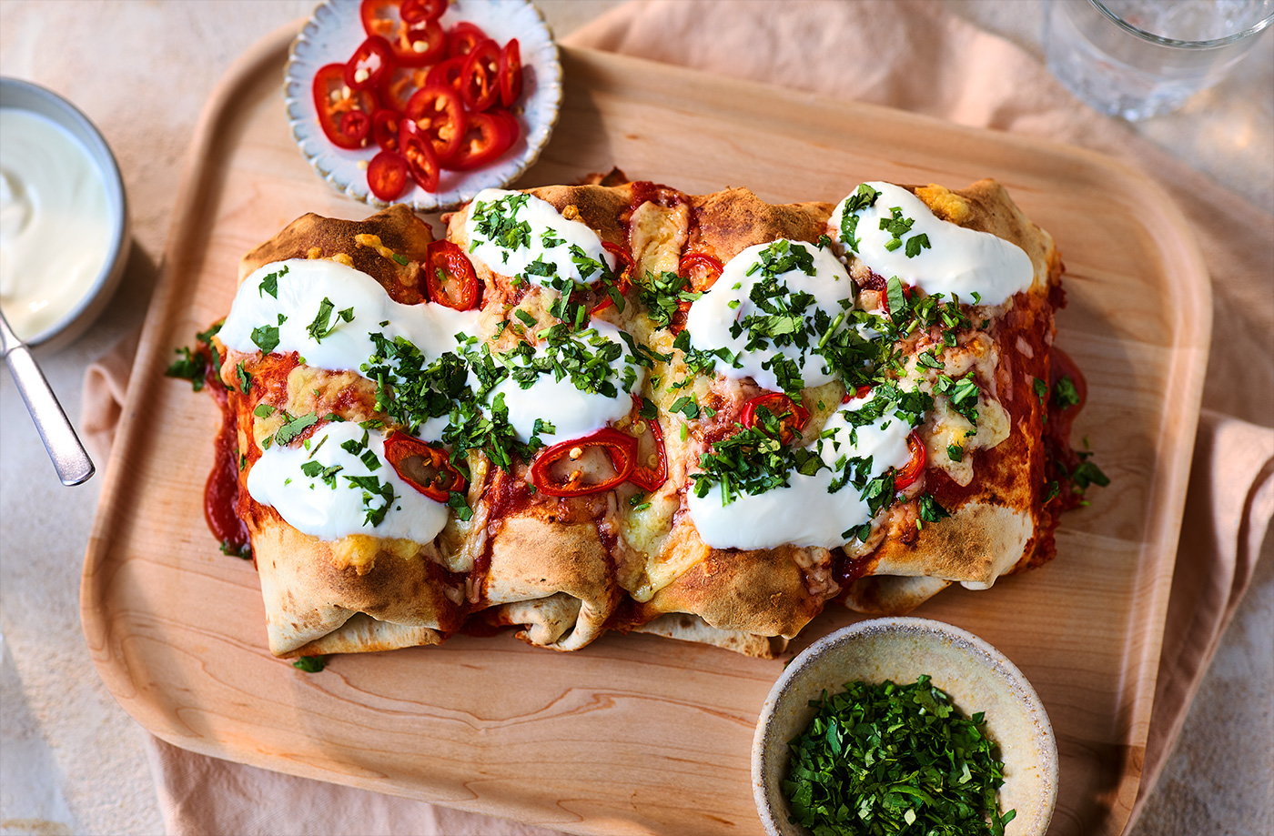 Air-fryer creamy chipotle chicken enchiladas