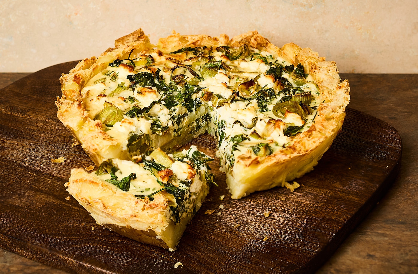 Smashed potato-crust quiche