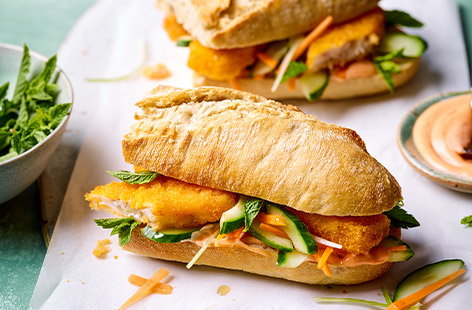 Image of "Vietnamese-style fish finger baguettes"