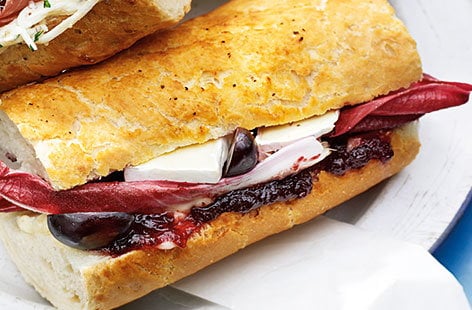 Image of "Brie, grape and cranberry baguettes"