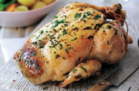 Image of "Chicken with onion and herb stuffing"