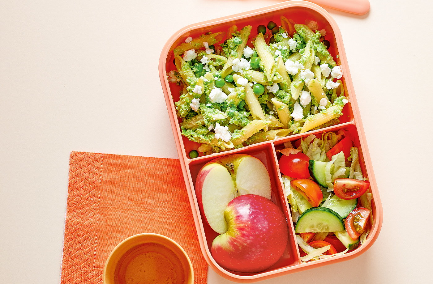Cheesy pea pasta salad