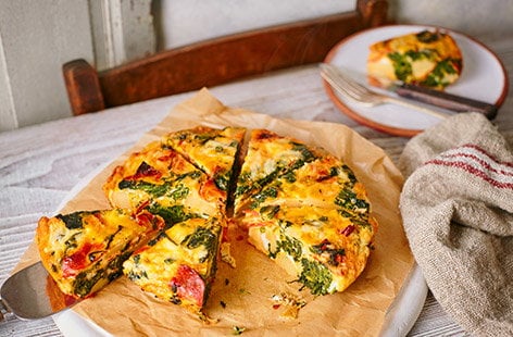 Image of "Chorizo and spinach frittata"