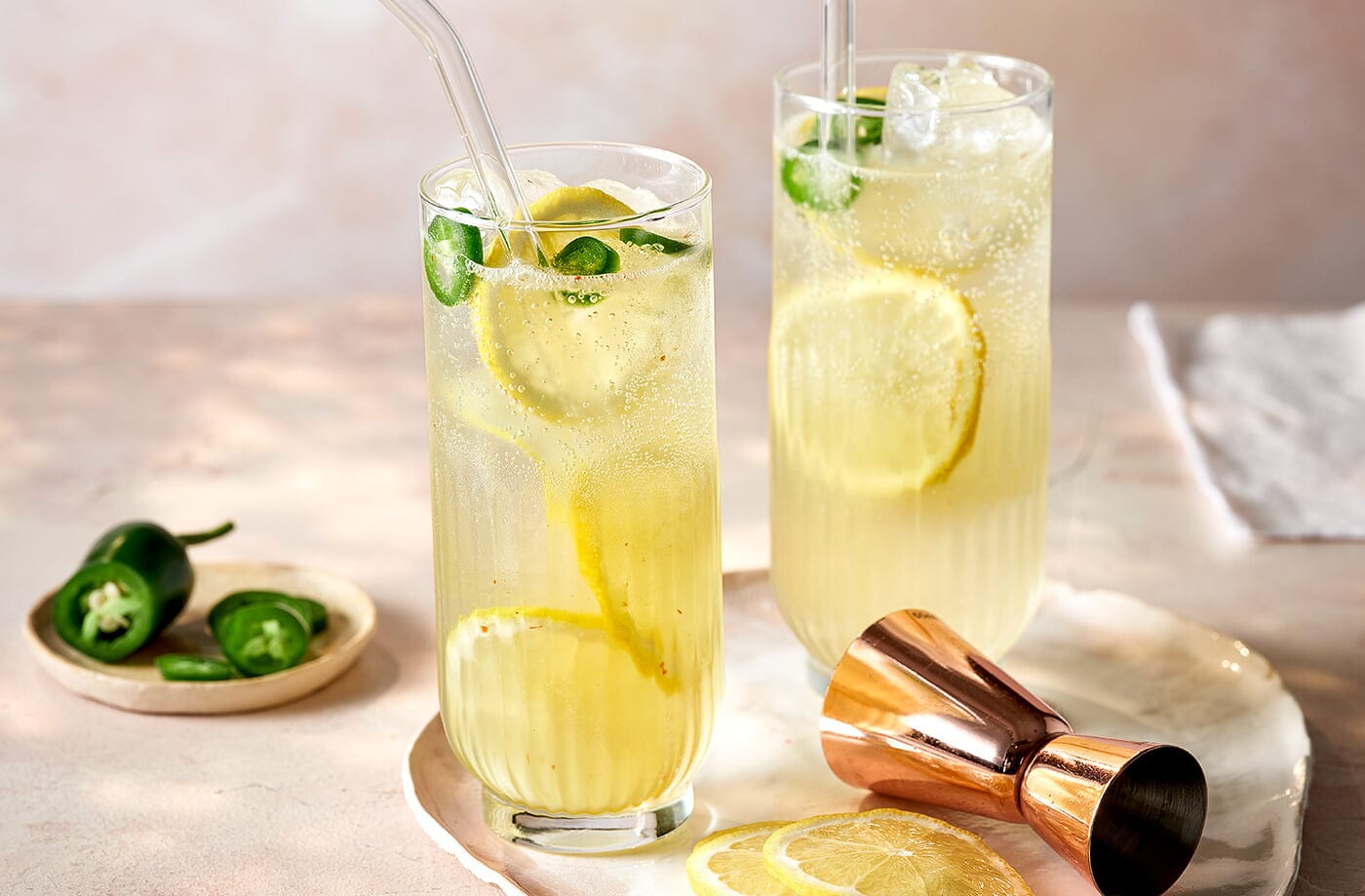 Boozy spiced lemonade