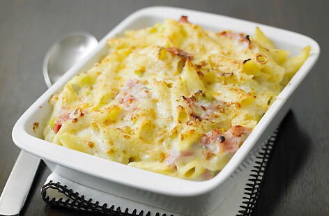 Image of "Ham and leek macaroni cheese"