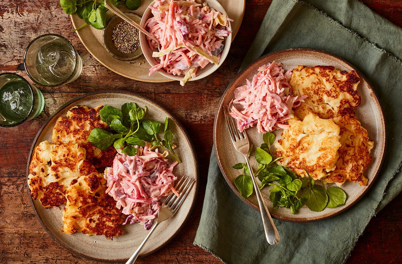Cauliflower cheese fritters