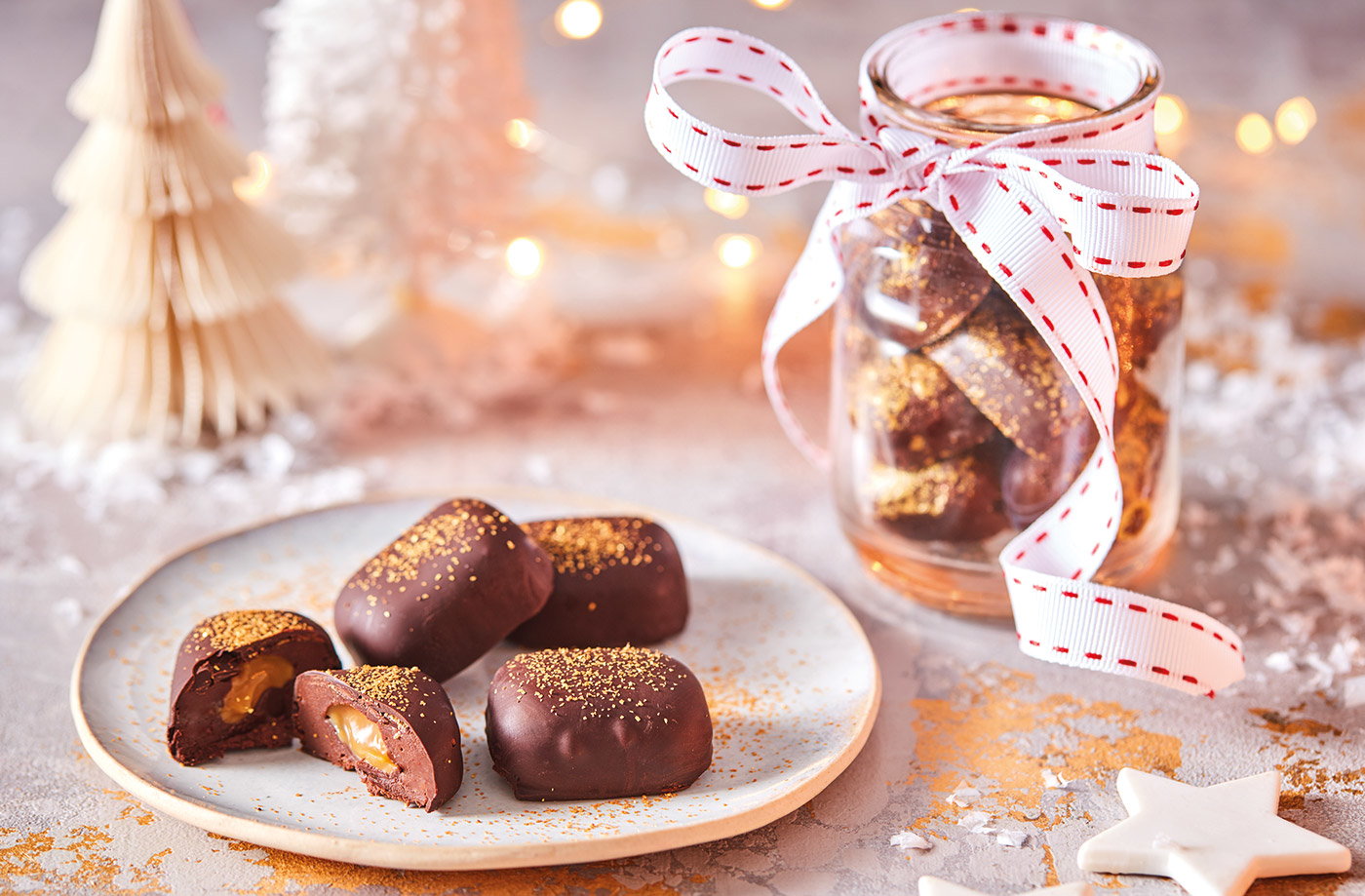 Chocolate and salted caramel bites