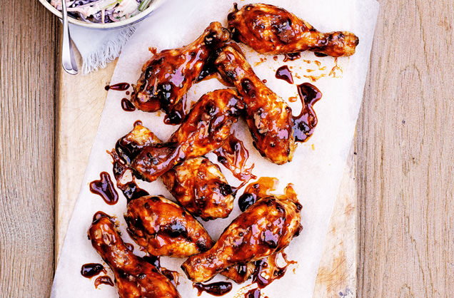 Sticky barbecue drumsticks