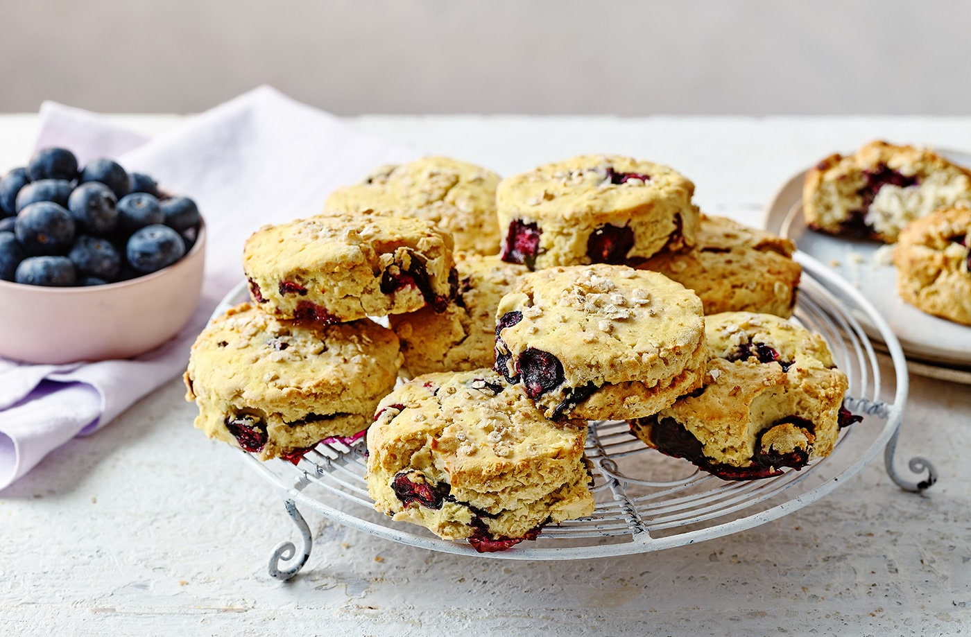 Gluten-free vegan blueberry and oat scones