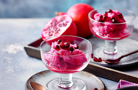 Image of "Pomegranate and orange sorbet"