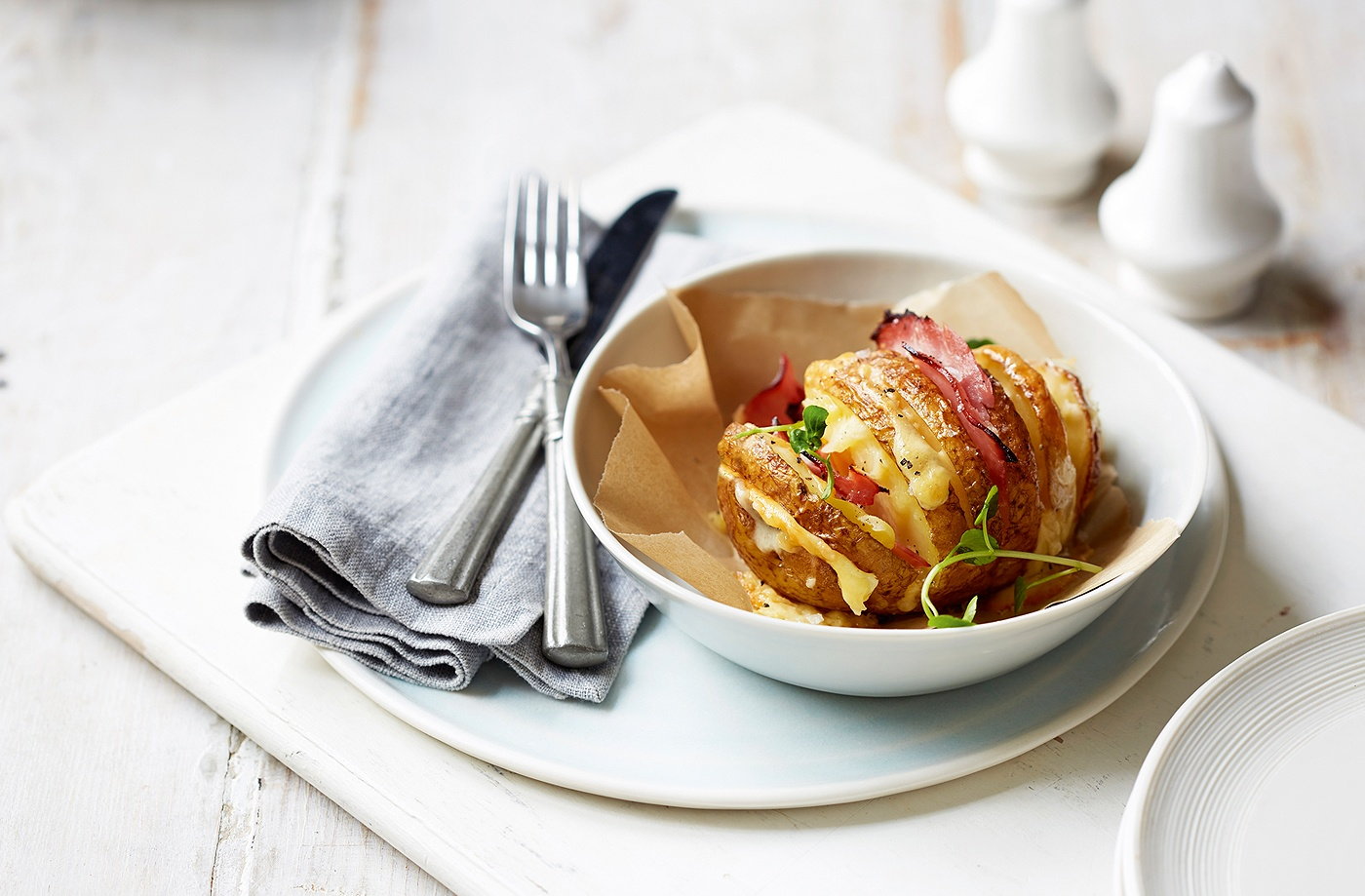 Ham and cheese studded potatoes