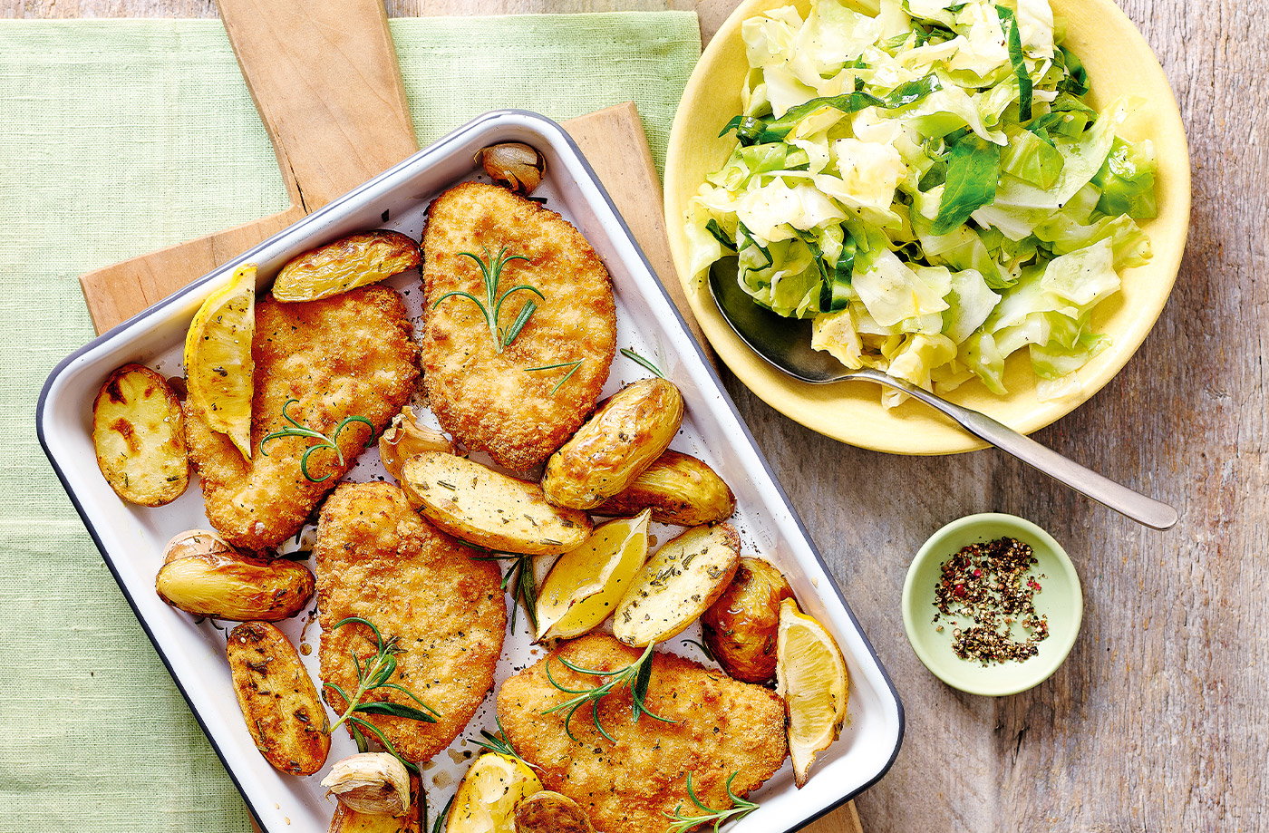 Lemon chicken with rosemary potatoes