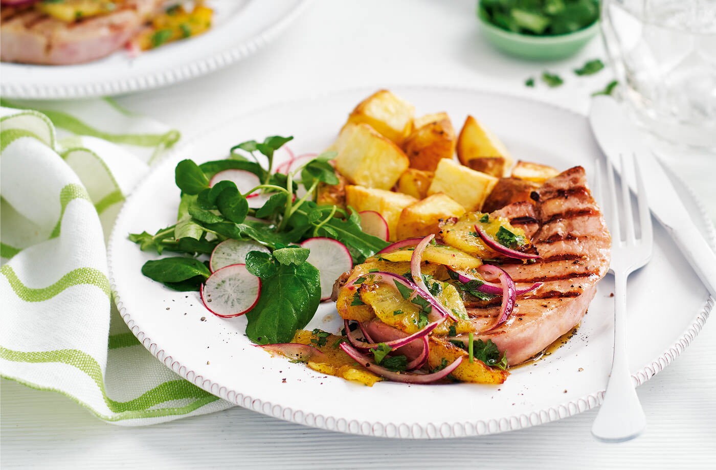 Griddled gammon steaks with pineapple salsa