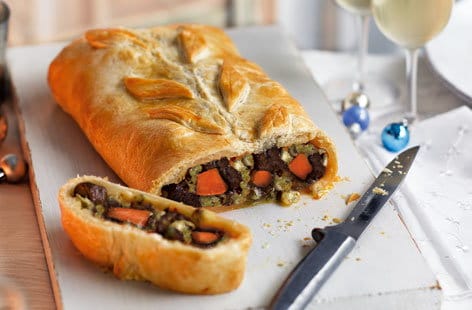 Image of "Sweet potato, chestnut and Stilton wellington"