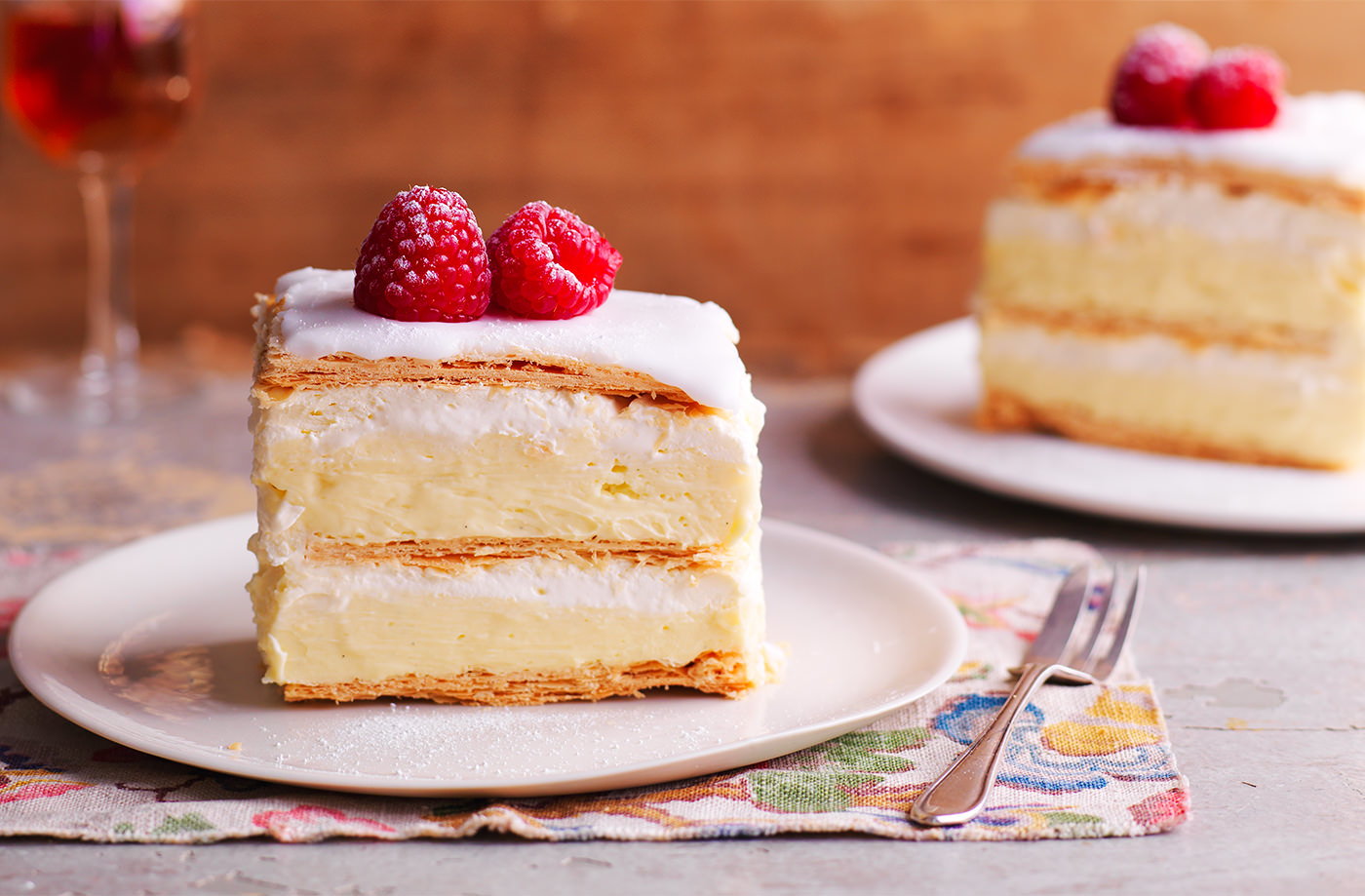Raspberry Cremeschnitte