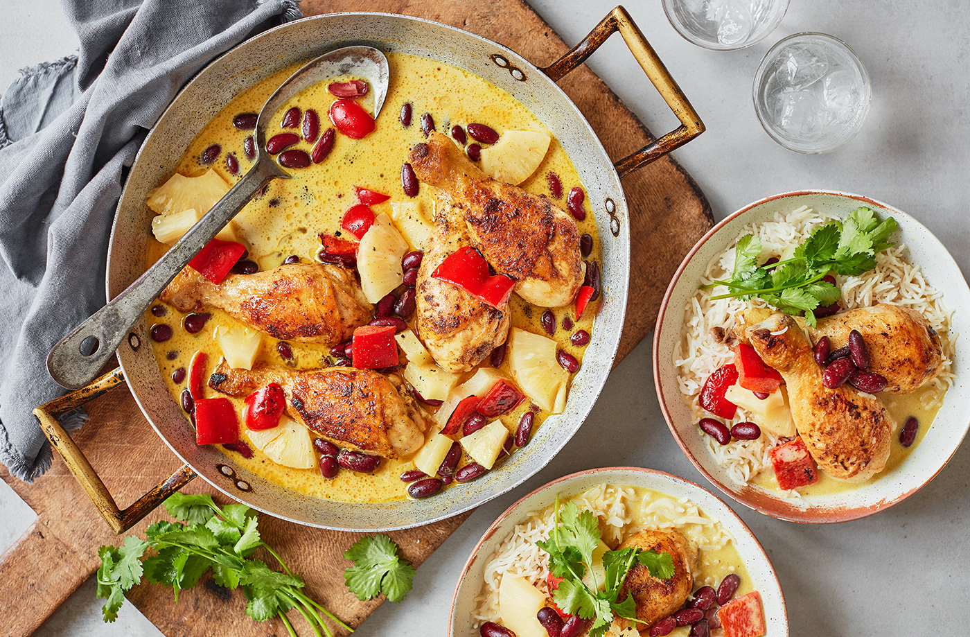 Caribbean-inspired chicken curry