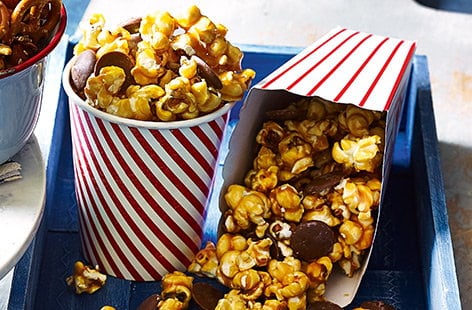 Image of "Cinder toffee and chocolate popcorn"