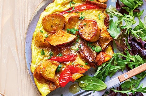 Sticky sausage frittata