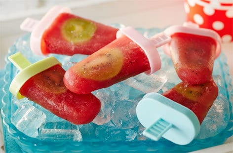 Image of "Watermelon, kiwi and lime ice lollies"
