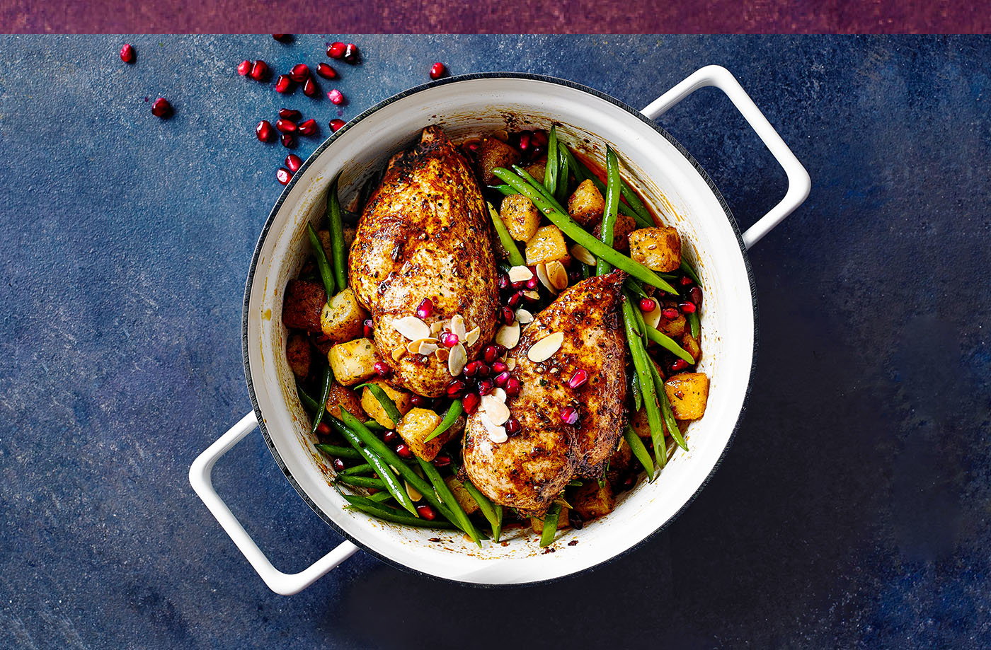 Middle Eastern-inspired chicken with green beans